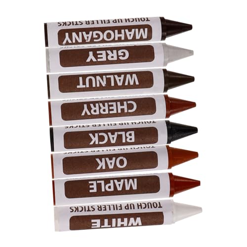 Vaguelly 1 Satz Bastelkreide Markierungen Reparatur Möbelmarker Hartholz Holzausbesserungsstift Holz-restaurierungsstift Holzbausatz Bodenbelag Farbstifte Möbel Kratzstift Wachs 8 Stück von Vaguelly
