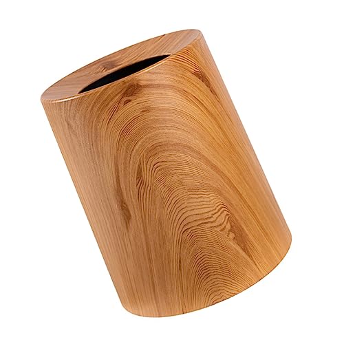 Vaguelly 1 Stück Holzmaserung Mülleimer ohne Deckel Stilvoller Abfallbehälter für Haushalt Einfach zu Reinigen für Küche und Wohnzimmer Praktischer und Eleganter Ash Bin für von Vaguelly