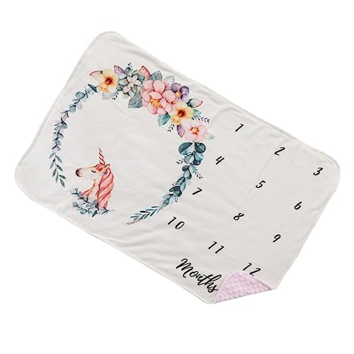Vaguelly 1 Stück Monthly Blanket für Neugeborene Wachstumsfotodecke mit Cartoon Muster Hautfreundlich Langlebig für Monatliche Fotoshootings Fotorequisite von Vaguelly