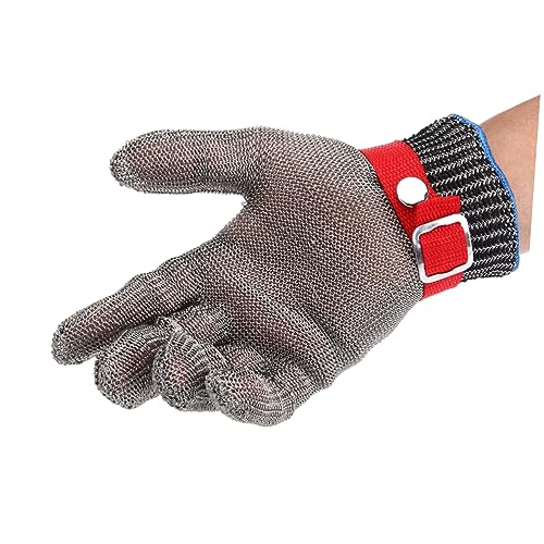 Vaguelly 1 Stück Schnittfeste Arbeitshandschuhe mit Metallknopf Draht Sicherheitsnetz für Metzger Hohe Level Schutz Schnitt und Stichfest Vaguelly 1 Stück Schnittfeste Arbeitshandschuhe mit Metallknopf Draht Sicherheitsnetz für Metzger Hohe Level Schutz Schnitt und Stichfest von Vaguelly