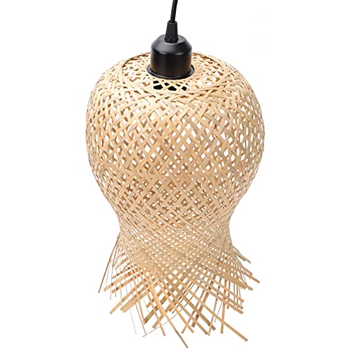 Vaguelly 1 Stück Woven Rattan Deckenleuchte Kreative Pendelleuchte im Chinesischen Stil für Zuhause Restaurant Bar Natürlichem Material Einzigartiges und Elegantes Design Vielseitig von Vaguelly