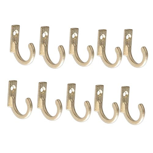 Vaguelly 10 Stück Teiliges Mini Retro Wandhaken Einzelner Kleider und Hut Haken mit Gebogenem Design Platzsparend für Jacken Handtücher Schlüssel Vintage Garderobenhaken Gold von Vaguelly