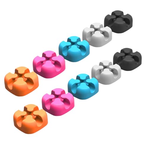 Vaguelly 10 Stück Teiliges Silikon Kabelclips Selbstklebend Universeller Kabelhalter für Schreibtisch und Zuhause Kabelmanagement für USB und Datenkabel Kompakt und Installieren von Vaguelly