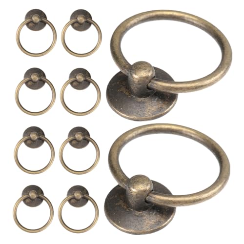 Vaguelly 10 Stück Teiliges Vintage Schubladengriffe Metall Ring Ziehgriffe Kommode Möbelknöpfe Antik Stil für Schränke und Türen Vielseitig Kompatibel mit Klassischer und Moderner von Vaguelly