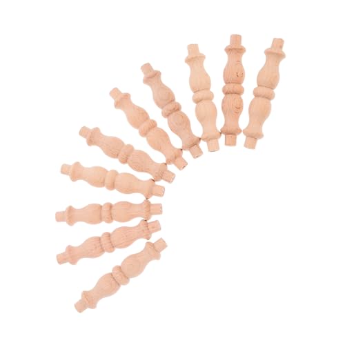 Vaguelly 10 Stück Unbemalte Holzbaluster für Treppen Indoor Dekorative Massivholzspindeln für Weinschrank Möbelverzierung Robuste DIY holzsäulen für Hausrenovierung und Innendekoration von Vaguelly