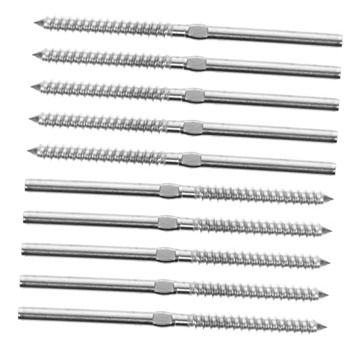 Vaguelly 10 Stücke Gerade Stange Schraube Draht Seil Zubehör Schrauben Deck Geländer Hardwares Silber Vaguelly 10 Stücke Gerade Stange Schraube Draht Seil Zubehör Schrauben Deck Geländer Hardwares Silber von Vaguelly