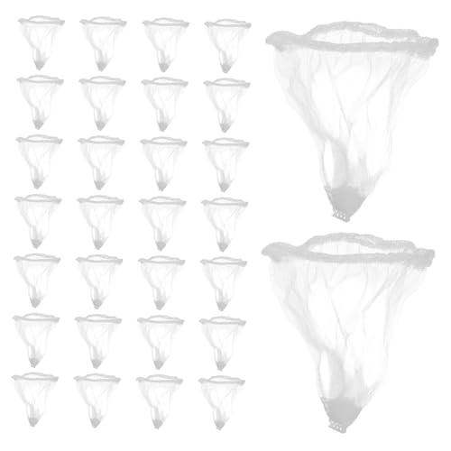 Vaguelly 100 Stück Küchenspüle Abfallfilter Einweg Mesh Taschen für Abfluss Elastische Küchensieb Taschen Passend für Spülen Weiß von Vaguelly