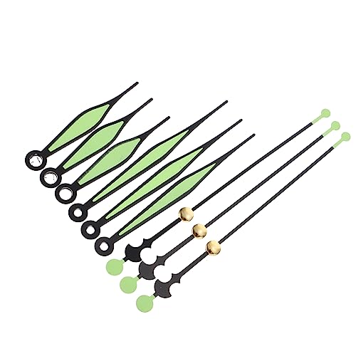 Vaguelly 10Sätze Glow The Dark Uhrzeiger Teiliges Uhrwerk Zubehör für DIY Reparaturen und Uhrengestaltung Langlebig und Leicht zu Installieren Wanduhren von Vaguelly
