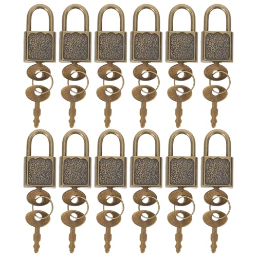 Vaguelly 12 Sets Vintage-Schlösser mit Schlüsseln: Piraten-Schatzkiste, Metall-Vorhängeschloss-Aufsatz – Kleines Holz-Schmuckkästchen-Vorhängeschloss-Teil – Schmuckkästchen-Ersatzschloss Vaguelly 12 Sets Vintage-Schlösser mit Schlüsseln: Piraten-Schatzkiste, Metall-Vorhängeschloss-Aufsatz – Kleines Holz-Schmuckkästchen-Vorhängeschloss-Teil – Schmuckkästchen-Ersatzschloss von Vaguelly