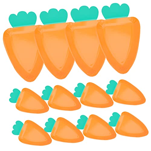 Vaguelly 12 Stück Karotten-Pappteller Pappteller-Party Platte Frühling Stroh süßer Partyteller Party-Pappteller süßer Pappteller Partygeschirr Papier Orange von Vaguelly