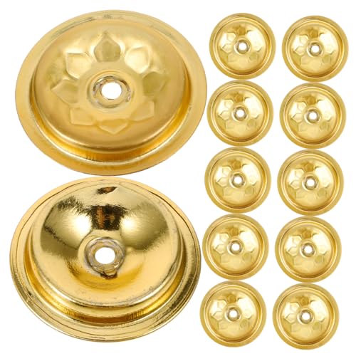 Vaguelly 12 Stück Ölschwimmer Buddhistische Versorgungsmittel Kerzenbasis Docht Schwimmen Zubehör für Butterlampen Dochtscheibe aus Metall Dochthalter für Kerzen Aluminium Golden von Vaguelly