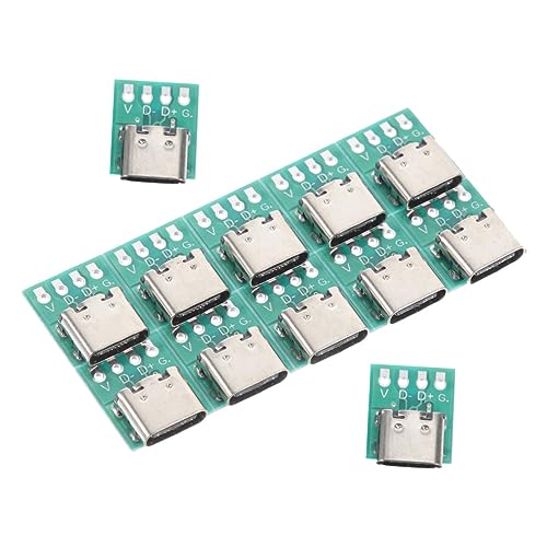 Vaguelly 12Stücke Teiliges USB C Connector Board DIY PCB Konverterplatine für Datenübertragung Stabil Langlebig für Kabelanwendungen von Vaguelly