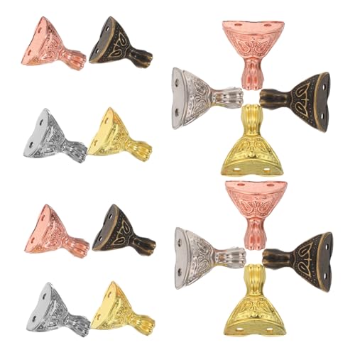 Vaguelly 16 Stück Teiliges Metallfüße Möbel Vintage Schmuckschrank Beine Schrankfüße Kommode Dekorative Füße mit Kratzfestem Bodenschonendem Design für Vielseitige Möbelanwendung von Vaguelly
