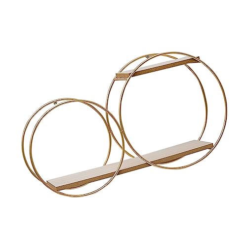 Vaguelly Rundes Wandregal Gold Schwebendes Regal Aus Multifunktionales Lagerregal Für Zimmer Und Küche Einfach Zu Montieren von Vaguelly