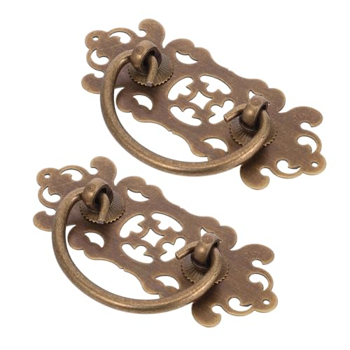 Vaguelly 2 Antike Messing Schubladengriffe Vintage Möbelknöpfe Retro Möbelbeschläge für Kommode Schrank und Schreibtisch Stabiles Design Einfache Handhabung Edle Oberfläche von Vaguelly