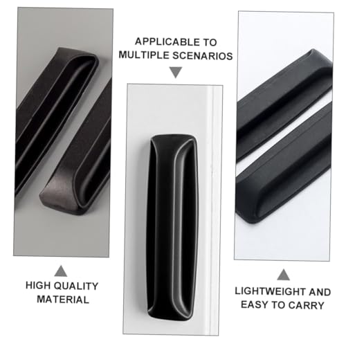 Vaguelly 2 Paare Selbstklebende Bohrfreie Türgriffe Dunkles Design Langlebig Geeignet für Fenster Schränke Schiebetüren Einfache Montage Glatten Oberflächen von Vaguelly