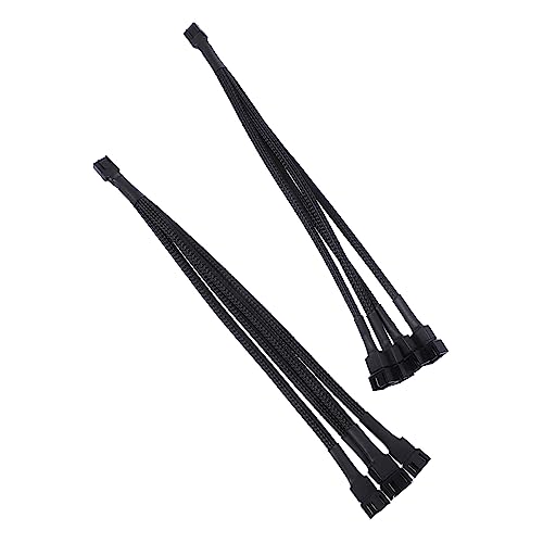 Vaguelly 2 STÜCK Splitter für Lüfter Verlängerungskabel für Computergehäuse Nylon Gewebt Langlebig Flexibel für CPU Kühlventilatoren und Signalübertragung von Vaguelly
