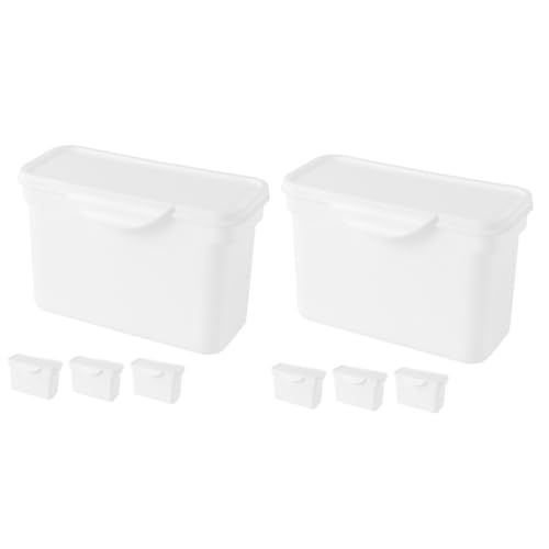 Vaguelly 2 Sätze Aufbewahrungsbox Für Wäscheperlen Aufbewahrungsbox Für Waschpulver Flüssiges Waschmittel Container Schlank Plastikbehälter Spender Für Waschseife Pp Weiß 4 Stück * 2 von Vaguelly