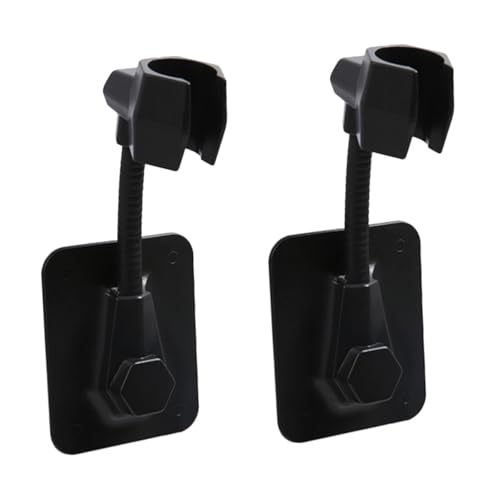 Vaguelly 2 Stück Abs Duschkopfhalterung mit Drehung Verstellbare Handbrause Halterung ohne Bohren Selbstklebende Shower Head Mount für Bad Badezimmer Stabile Befestigung Schwarz von Vaguelly