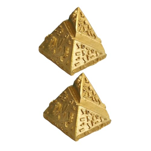 Vaguelly 2 Stück Pyramidenmodell Pyramidendekor Ägyptendekor Pyramidenornament Pyramidenkopf Actionfigur Pyramidenkopffigur Perpetuum Mobile Schreibtischspielzeug Pyramidenstatue von Vaguelly