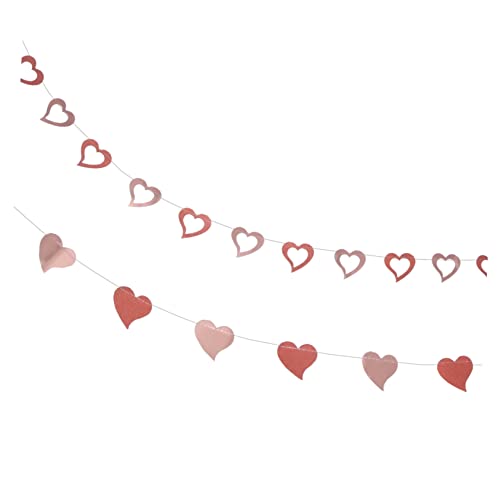 Vaguelly 2 Stück Romantische Herz Luftschlangen aus Hochwertigem Material Vielseitige Party und Hochzeitsdekoration für Fenster Türen für Valentinstag und Festliche Anlässe von Vaguelly