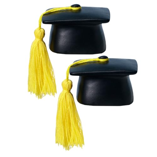 Vaguelly 2 Stück Teiliges Miniatur absolventenhut Resin Realistische Miniatur doktorhut dekoration Feine Verarbeitung Glatte Oberfläche als Desktop adornement für DIY mini szenen und von Vaguelly