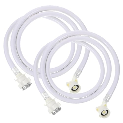 Vaguelly 2 Stück Teiliges Waschmaschinen Zulaufschläuche PVC Edelstahl Winkel Anschluss Druckbeständig Langlebig Passend für Automatische Waschmaschinen Einfache Installation Auslaufsicher von Vaguelly
