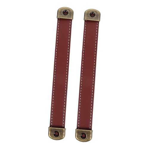 Vaguelly 2 Stück Vintage PU Ledergriffe für Schrank Schublade Kommode Ergonomische Vielseitige Möbelgriffe Braun Einfache Montage als Koffer Kleiderschrankgriff von Vaguelly