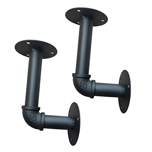 Vaguelly 2 Stück Vintage Stil Wandregalhalter Verstärktem Eisen Robuste Wandmontage Regalträger für DIY Industrie Regal für Küche Bar Büro und Dekoration von Vaguelly