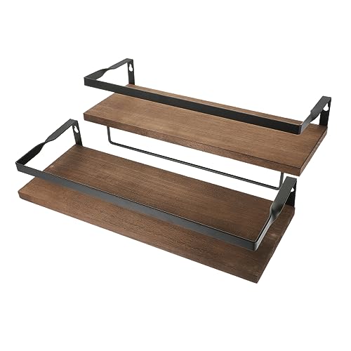 Vaguelly 2 Stück Wandregal aus Holz Schwebendes Regal für Wohnzimmer und Badezimmer Platzsparend Tiefrot für Aufbewahrung Kleiner Gegenstände von Vaguelly