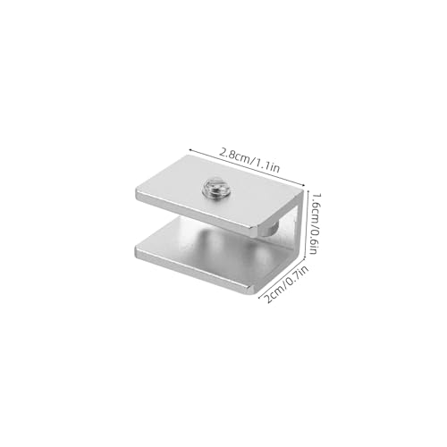 Vaguelly 20 Stück Glasregalhalter Glasklammerhalter Regal Glashalter Glasklammer Halterung Regalklemme Glasklammern Klemmen Halter Aluminiumlegierung Stütze Glasbefestigung Stützklemme von Vaguelly