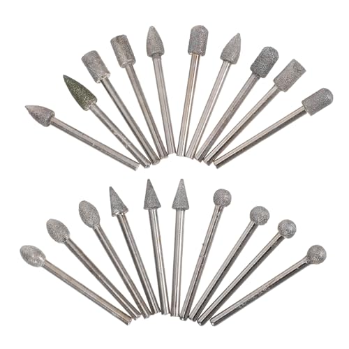 Vaguelly 20 Stück Teiliges Schleifkopf-set aus Verschleißfestem Material Präzise Rotierende Frässtifte mit Schaft für Stein Glas Geeignet für Gravur Polieren und Metallbearbeitung Vaguelly 20 Stück Teiliges Schleifkopf-set aus Verschleißfestem Material Präzise Rotierende Frässtifte mit Schaft für Stein Glas Geeignet für Gravur Polieren und Metallbearbeitung von Vaguelly