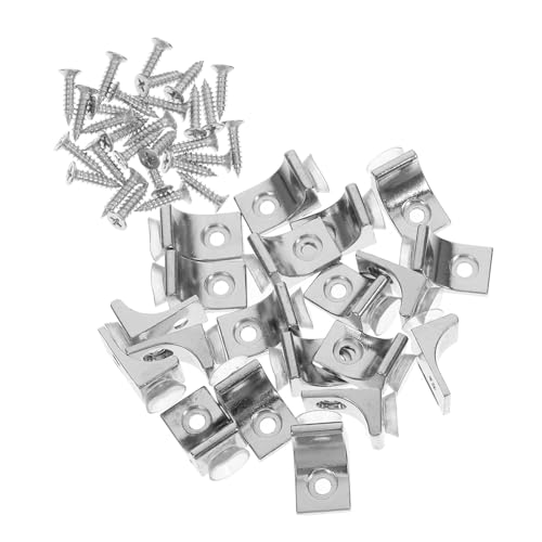 Vaguelly 20 Stück Teiliges Zinklegierungs winkelset mit Edelstahlschrauben Robuste Regalhalter für Glas Möbelbefestigung Vielseitige Winkelhalter für Wandmontage Stabile von Vaguelly