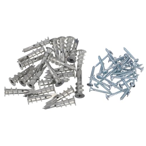 Vaguelly 200 Stück Teiliges Metall selbstbohr dübel Gipskarton mit Schrauben Starke Expansionskraft kein Vorbohren Nötig Geeignet für Regale Spiegel und Leuchten in Trockenbauwänden von Vaguelly
