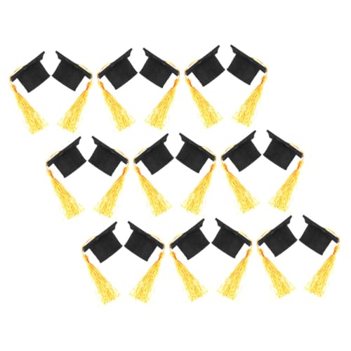 Vaguelly 24 Stück Mini Abschlusskappen mit Quaste Cupcake Topper für Abschlussfeier Kreative Tortendekoration für Graduierungsfeiern Gelbe Abschlussmütze für Partybedarf Vaguelly 24 Stück Mini Abschlusskappen mit Quaste Cupcake Topper für Abschlussfeier Kreative Tortendekoration für Graduierungsfeiern Gelbe Abschlussmütze für Partybedarf von Vaguelly
