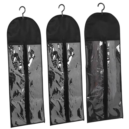 Vaguelly 3 Sätze Haarverlängerung Aufbewahrungstaschen mit Aufhängern Staubdichte Taschen für Perücken Praktische Zipper Öffnung Transparente Front für Einfache Identifikation für Vaguelly 3 Sätze Haarverlängerung Aufbewahrungstaschen mit Aufhängern Staubdichte Taschen für Perücken Praktische Zipper Öffnung Transparente Front für Einfache Identifikation für von Vaguelly