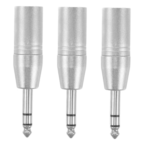 Vaguelly 3 Stück 1/4 Zoll Trs Auf Xlr Stecker Audioadapter Zinklegierung High Fidelity Stereo Soundübertragung Für Mischverstärker Studiobühneneinsatz Vaguelly 3 Stück 1/4 Zoll Trs Auf Xlr Stecker Audioadapter Zinklegierung High Fidelity Stereo Soundübertragung Für Mischverstärker Studiobühneneinsatz von Vaguelly