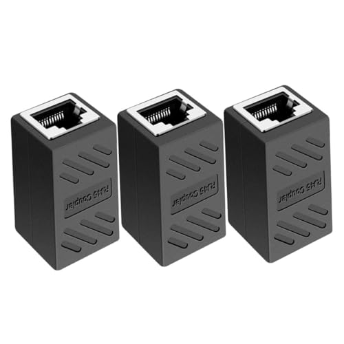 Vaguelly 3 Stück Rj45-netzwerkkabelanschluss Gigabit Adapter Lang Netzwerkkoppler Verbinder Laptop Internetkabel Ethernet-Kabel-Extender Ethernet-koppler Cat-5- Zinklegierung Black von Vaguelly