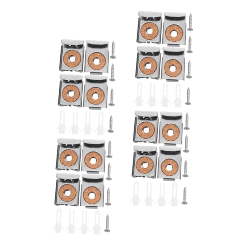 Vaguelly 4 Sätze Metall Spiegelhalter Clips für Glas Rostfreie Federbelastete Spiegelhalterung mit Schrauben und Dübeln Stabile Einfache Montage für Rahmungslose Spiegel und Glasbefestigung von Vaguelly