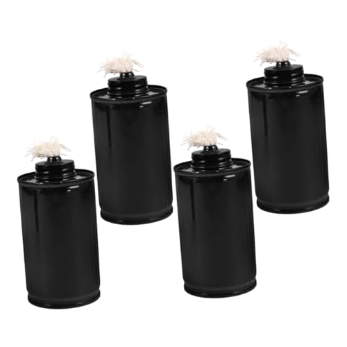 Vaguelly 4 Stück Fackellampenöldose Flamme Kanister Camping Garten Lampe Eisen Black von Vaguelly