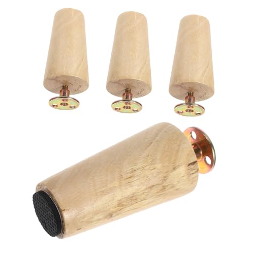 Vaguelly 4 Stück Holz Möbelbeine Hohe Ersatzfüße für Sofa Bett Couchtisch Robuste Langlebige Holzfüße mit Natürlichem für DIY Projekte und Vielfältige Möbelstile von Vaguelly