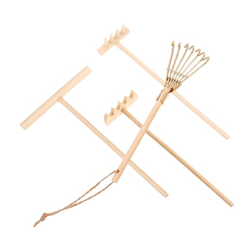 Vaguelly 4 Stück Mini Zen Garten Rechen Set Teiliges Werkzeug für Sandkunst Bambusmaterial Kreative Gestaltung für Entspannung und Meditation für Kleine Sandgärten von Vaguelly