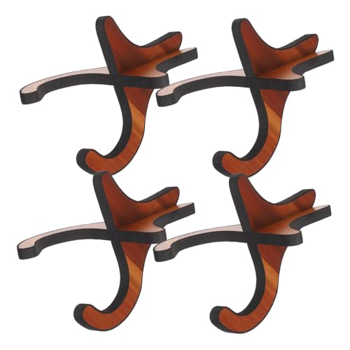Vaguelly 4 Stück Teiliges Holzgitarrenständer- Tragbarer Faltbarer Instrumentenhalter Höhenverstellbar für Violine Ukulele Akustische Klassische Bässe Platzsparend Langlebig Hellbraun von Vaguelly