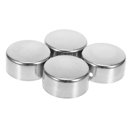 Vaguelly 4 Stücke Edelstahl Handlauf Endkappen Rundes Design Staubdicht Robust für Treppengeländer Schnelle Montage Handrail End Caps Pole Top Cover von Vaguelly