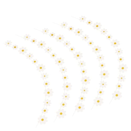 Vaguelly 5 Stück Blumen Girlande Banner Teiliges Daisy Dekoration für Geburtstagspartys Wiederverwendbar für Wand Fenster und Garten Festliche für Jubiläen und Feiern von Vaguelly