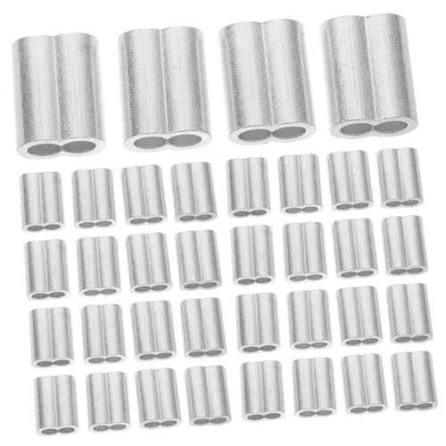 Vaguelly 50 Stück Aluminium Crimping Loop Sleeves Robuste Drahtseil Endhülsen für Vielseitige Anwendungen Hochfest für Bauprojekte und Outdoor Aktivitäten von Vaguelly