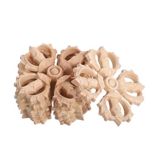 Vaguelly 6 Stück Teiliges Holzapplikationen für Möbel Europäischer Stil Handgeschnitzte Eckverzierungen aus Massivem Holz Unlackiert Ornamente für Schrank Spiegel Bett Diy-renovierung von Vaguelly