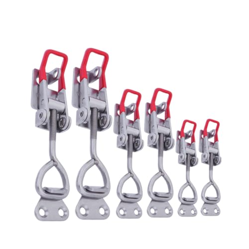 Vaguelly 6 Stück Teiliges Verstellbares Toggle Latch Clamp aus Metall Heavy Duty Klemmen für Türen Schränke Kisten mit U förmiger Spannstange und Kunststoffgriff Einfach zu Montieren Vaguelly 6 Stück Teiliges Verstellbares Toggle Latch Clamp aus Metall Heavy Duty Klemmen für Türen Schränke Kisten mit U förmiger Spannstange und Kunststoffgriff Einfach zu Montieren von Vaguelly