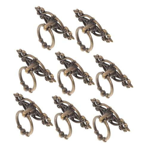 Vaguelly 8 Stück Retro-Griff Drop-Bügel-Griff zieht Kommodengriffe Schrank Möbelgriffe Schrankmöbelgriff Kabinettstürgriffe Vintage zieht Griffe Schrank ziehen Zinklegierung Hellbraun von Vaguelly