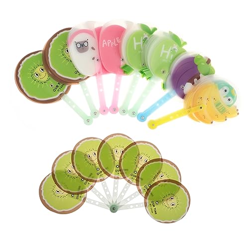 Vaguelly 8 Stück Teiliges Faltbarer Kunststoff Fan im Sommerfrucht Design Kreativer Tragbarer Handventilator für Partys Cosplay und Hochzeiten Robust und Kinderfreundlich von Vaguelly